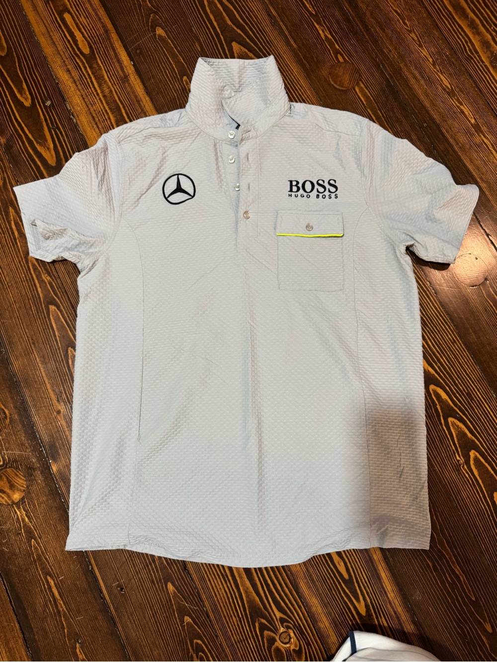 Hugo Boss Men’s Gray Polo with Mercedes Logo, Alex Thompson Racing